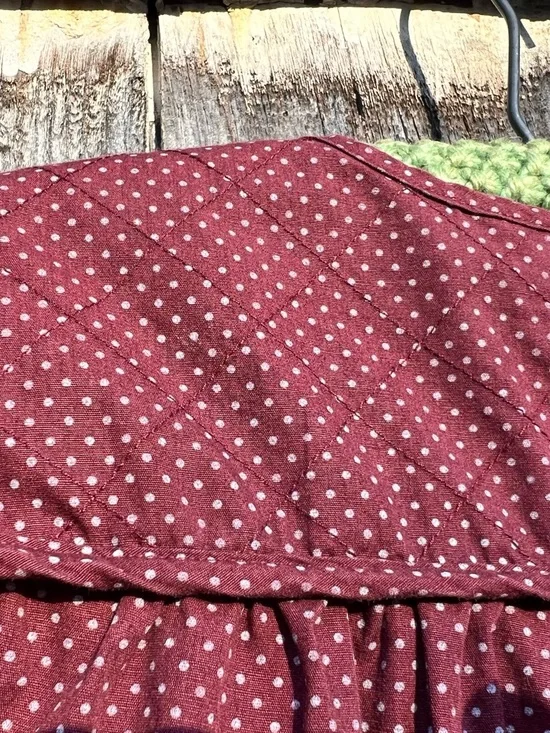 Christy Dawn Burgundy Polka Dot Tie-Waist Dawn Midi Dress - Picture 2 of 10